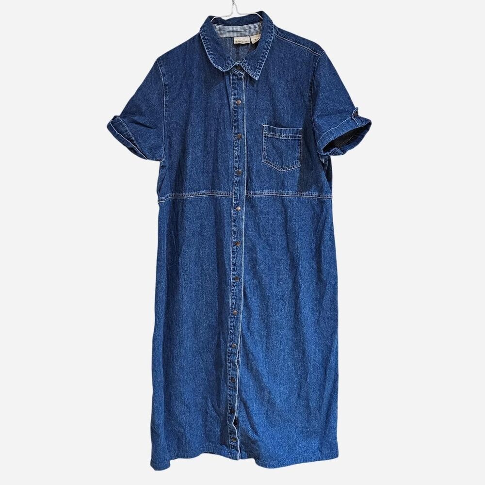 90s cottagecore western front buttons denim maxi dress